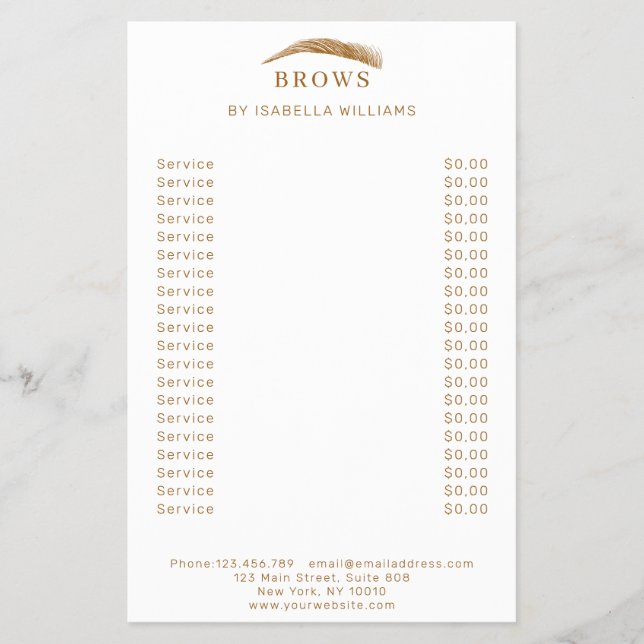 Minimal elegant eyebrow flyer (Front)