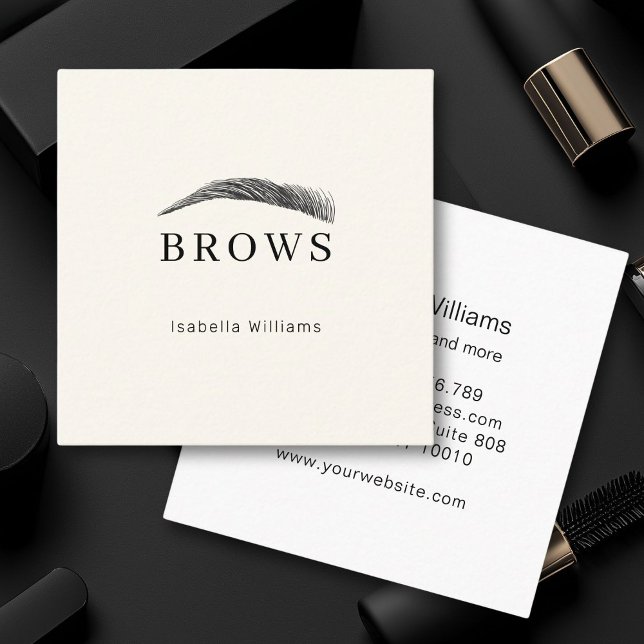 Minimal elegant eyebrows Business card (Minimal Elegant Eyebrow Salon Business card)