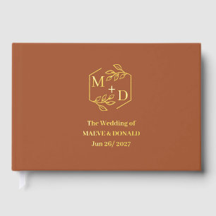 Minimal Elegant Fall Sienna Gold Foil Wedding Guest Book