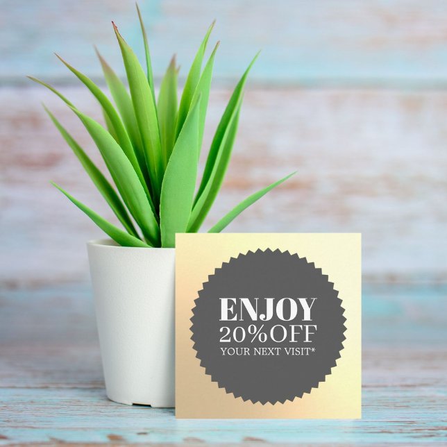 Minimal Elegant Faux Gold Grey  Salon Shop Discount Card (Creator Uploaded)