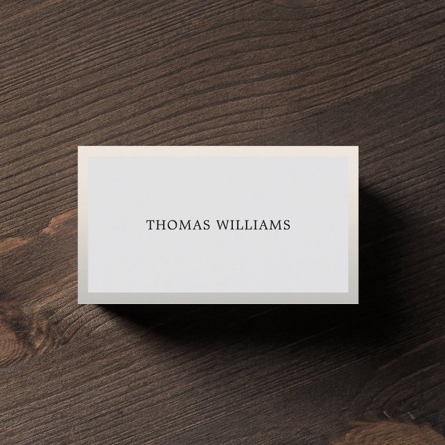 Minimal Elegant Faux Silver Light Grey Consultant Business Card (Creator Uploaded)