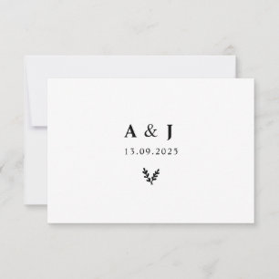 Minimal Elegant Floral Botanical Monograms Wreath  RSVP Card