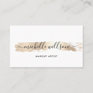 Minimal Elegant Gold Brush Stroke Business Card