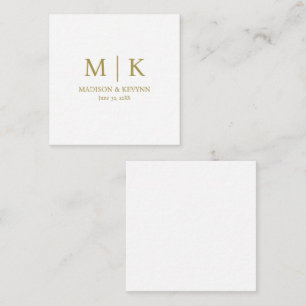 Minimal & Elegant Gold Monogram Wedding Card