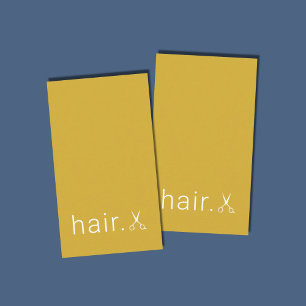 Minimal Elegant Gold White Scissors Hairstylist Business Card