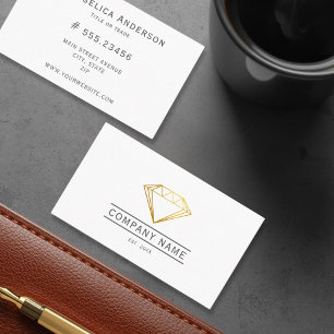 Minimal Elegant Golden Emblem For any Profession Business Card