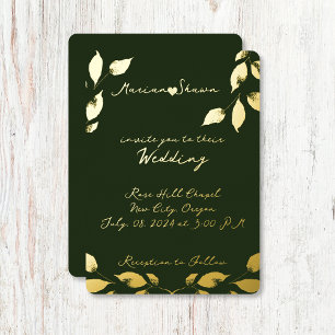 Minimal Elegant Green Gold Leaves