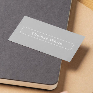 Minimal Elegant Grey White Consultant  Business Card