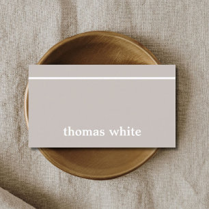 Minimal Elegant Grey White Line Consultant Business Card