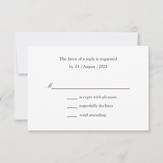 Minimal Elegant Islamic Muslim Wedding RSVP Card (Back)