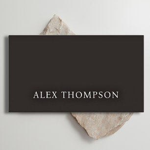Minimal Elegant Ivory Black White Consultant Business Card