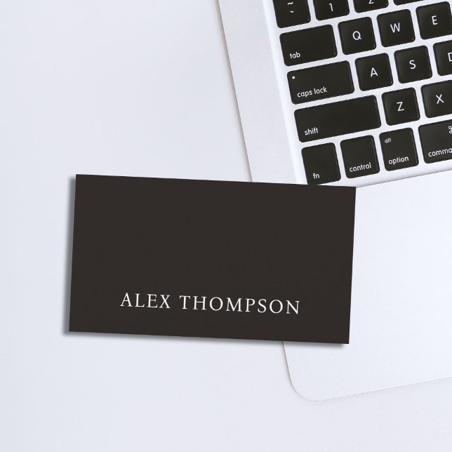 Minimal Elegant Ivory Black White Consultant Business Card (Creator Uploaded)