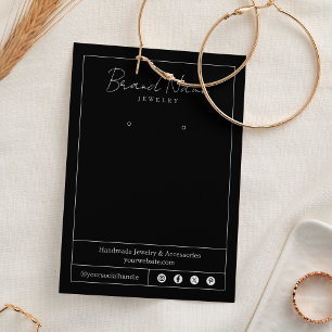 Minimal Elegant Jewellery Earring Display Card Bla