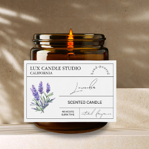 Minimal Elegant Lavender Candle Jar Label