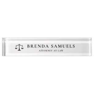 Minimal Elegant Lawyer Attorney Nameplate
