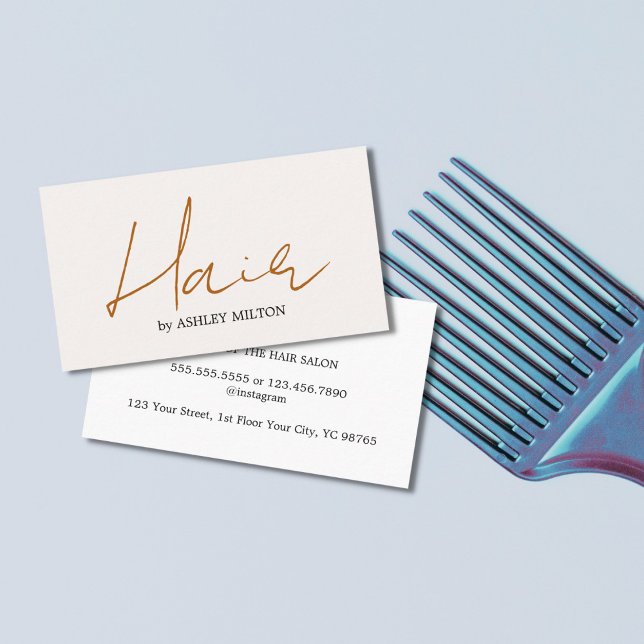 Minimal Elegant Light Pastel Hairstylist  Business Card (Creator Uploaded)