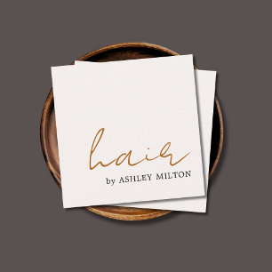 Minimal Elegant Light Pastel Hairstylist  Square Business Card