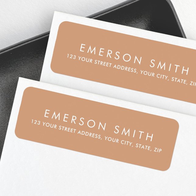 Minimal elegant light terracotta return address label (Minimal elegant light terracotta return address label)
