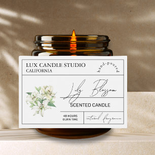 Minimal Elegant Lily Candle Jar Label