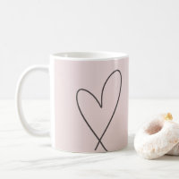 Minimal Elegant Line Art Heart Wedding Blush Pink