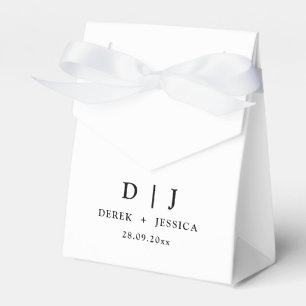 Minimal Elegant Luxury Black & White Wedding Favour Box