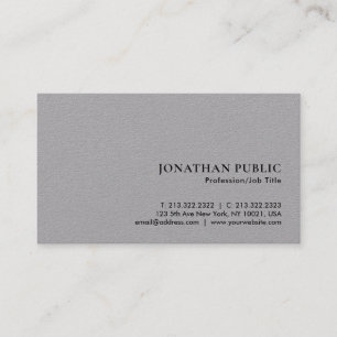 Minimal Elegant Luxury Premium Grey Paper Business Card