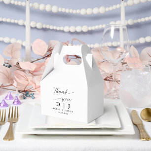 Minimal Elegant Luxury White & Black Wedding  Favour Box