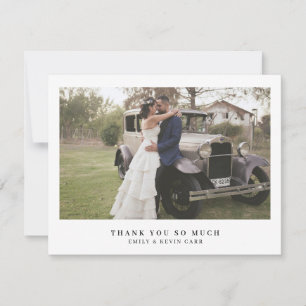 Minimal Elegant Modern Photo Simple Wedding Thank You Card