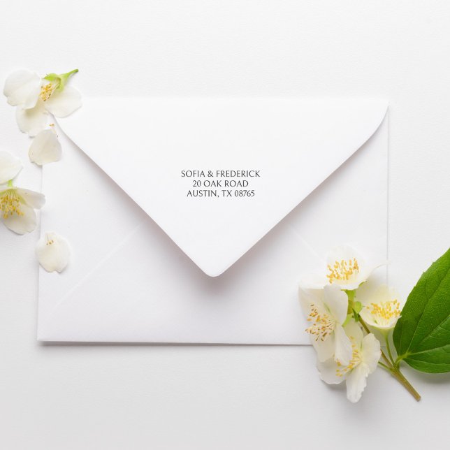 Minimal Elegant Modern Wedding Return Address Self-inking Stamp (Creator Uploaded)
