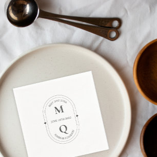 Minimal Elegant Monogram Wedding Napkin