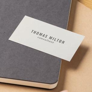 Minimal Elegant Off-White Consultant Networking Business Card