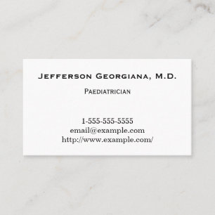Minimal & Elegant Paediatrician Business Card