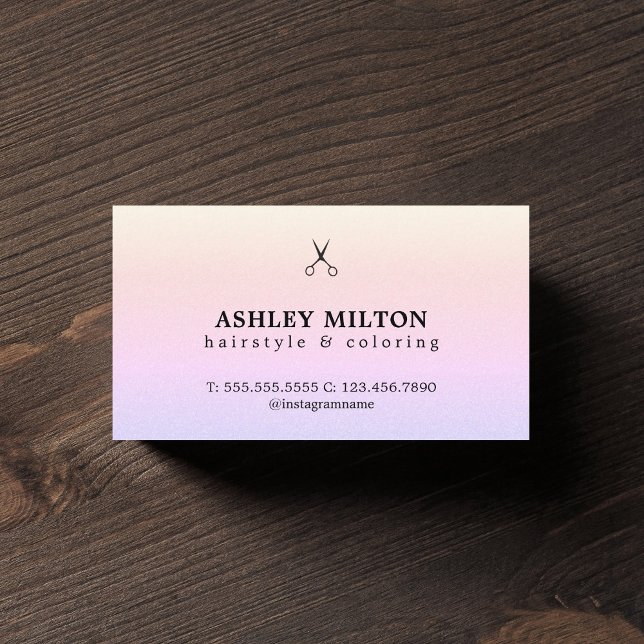 Minimal Elegant Pale Rose Hair Stylist Business Card (Creator Uploaded)