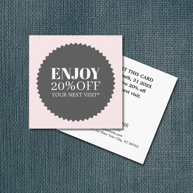 Minimal Elegant Pale Rose Salon Shop Discount Card (Creator Uploaded)
