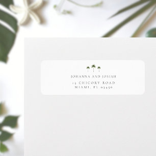 Minimal Elegant Palm Tree Return Address Label