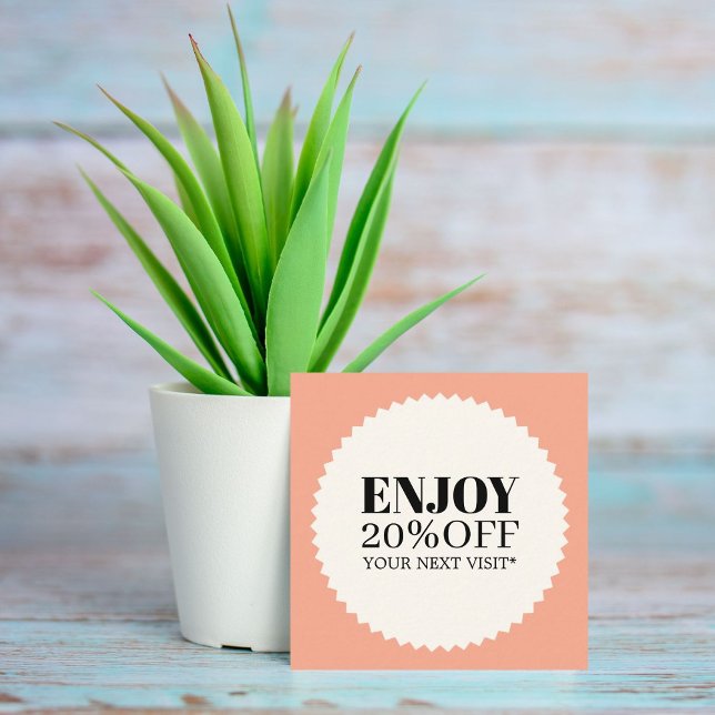 Minimal Elegant Pastel Black Bold Salon Shop Discount Card (Creator Uploaded)