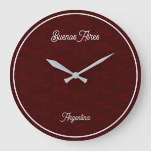 Minimal, Elegant, Pattern Buenos Aires, Argentina Large Clock