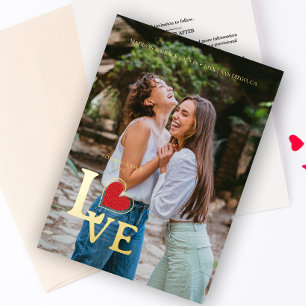 Minimal Elegant Photo Trendy Fake Lace Red Heart