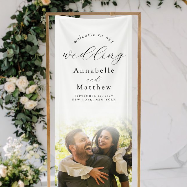 Minimal Elegant Photo Wedding Welcome Banner (Creator Uploaded)