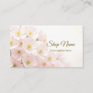 Minimal Elegant Pink Realistic Floral Photograph Business Card