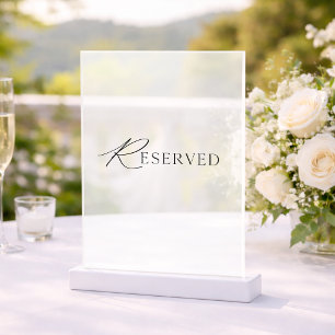 Minimal Elegant Reserved Acrylic Wedding Sign Invitations
