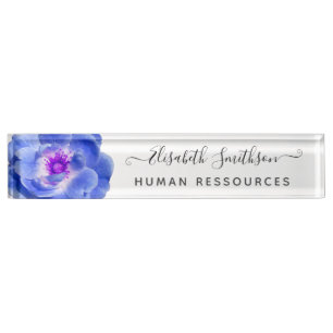    Minimal Elegant Rose Custom Professional Floral Nameplate