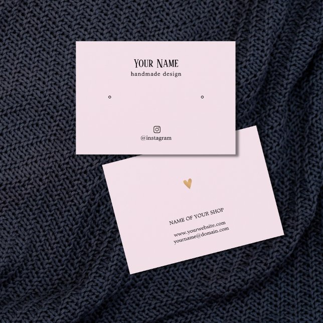 Minimal Elegant Rose Faux Gold Heart Earring Card (Creator Uploaded)