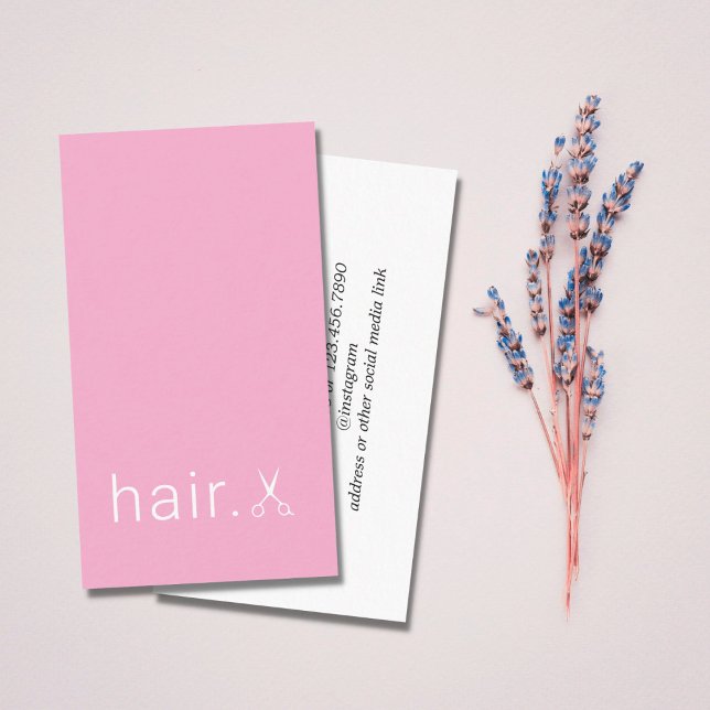 Minimal Elegant Rose White Scissors Hairstylist  Business Card (Creator Uploaded)