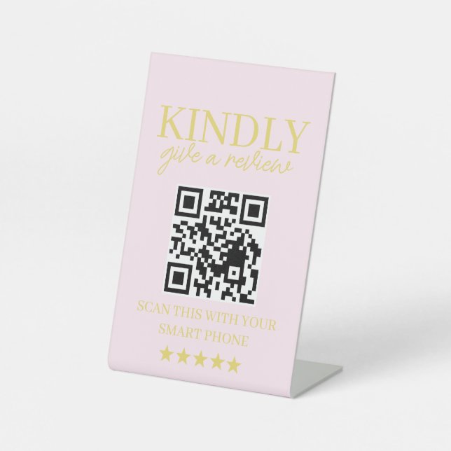 Minimal Elegant Salon Social Media Display  Pedestal Sign (Front)