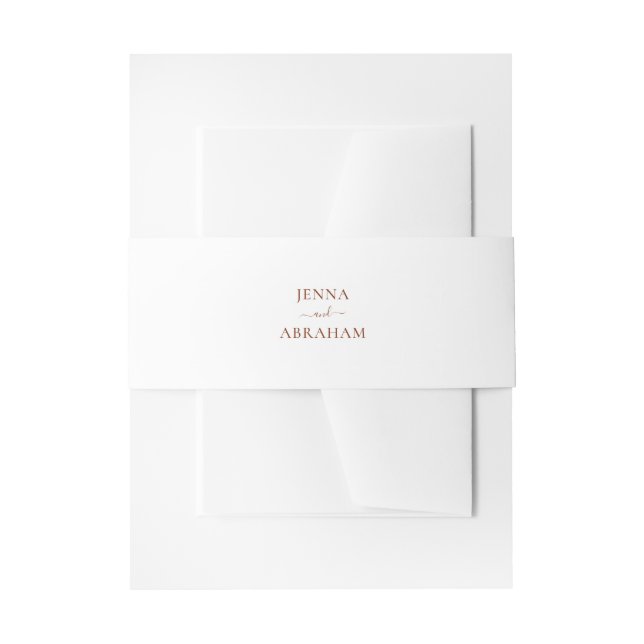 Minimal Elegant Script Wedding Invitation Belly Band (Front Example)