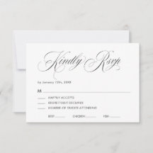 Minimal Elegant Script Wedding RSVP Card