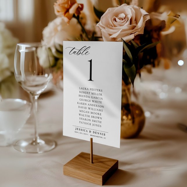 Minimal Elegant Script Wedding Table Seating Card (Creator Uploaded)