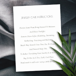 Minimal Elegant Simple  Ivory White Jewellery Care Business Card