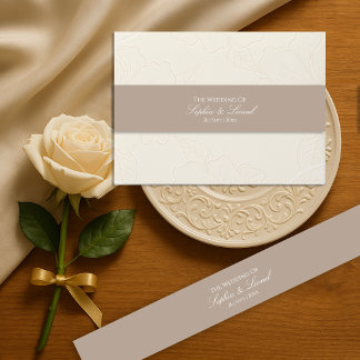 Minimal Elegant Solid Colour Invitation Belly Band